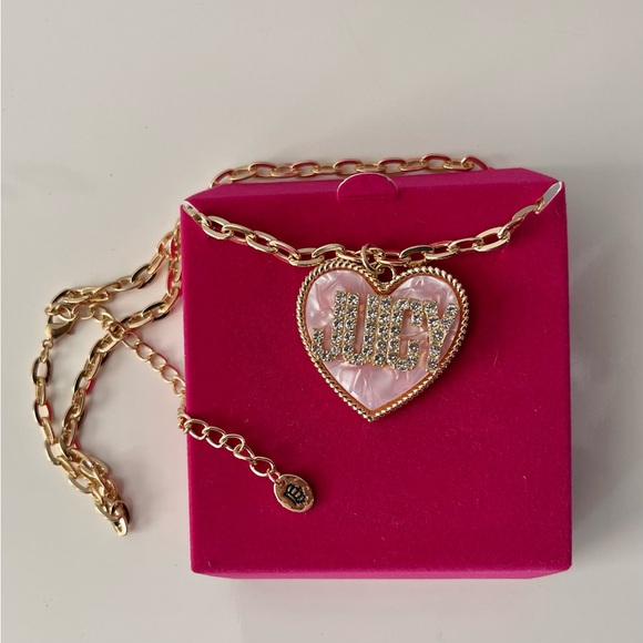Juicy Couture Gold Necklace with Pink Heart Pendant - Picture 4 of 6